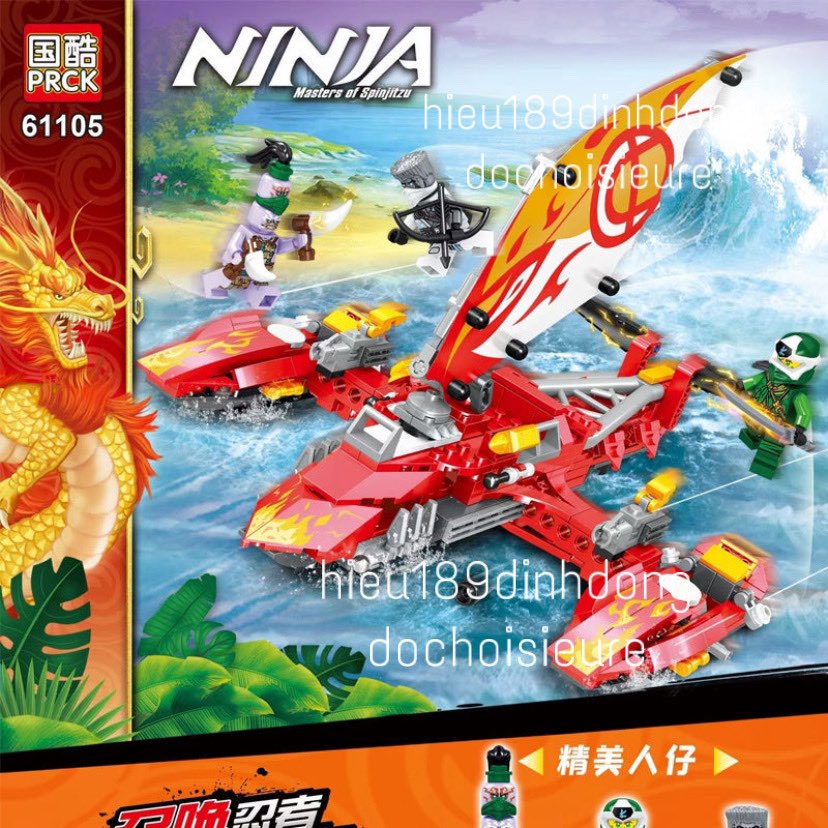 Lắp ráp xếp hình Ninjago thuyền chiến đấu của ninja 61105