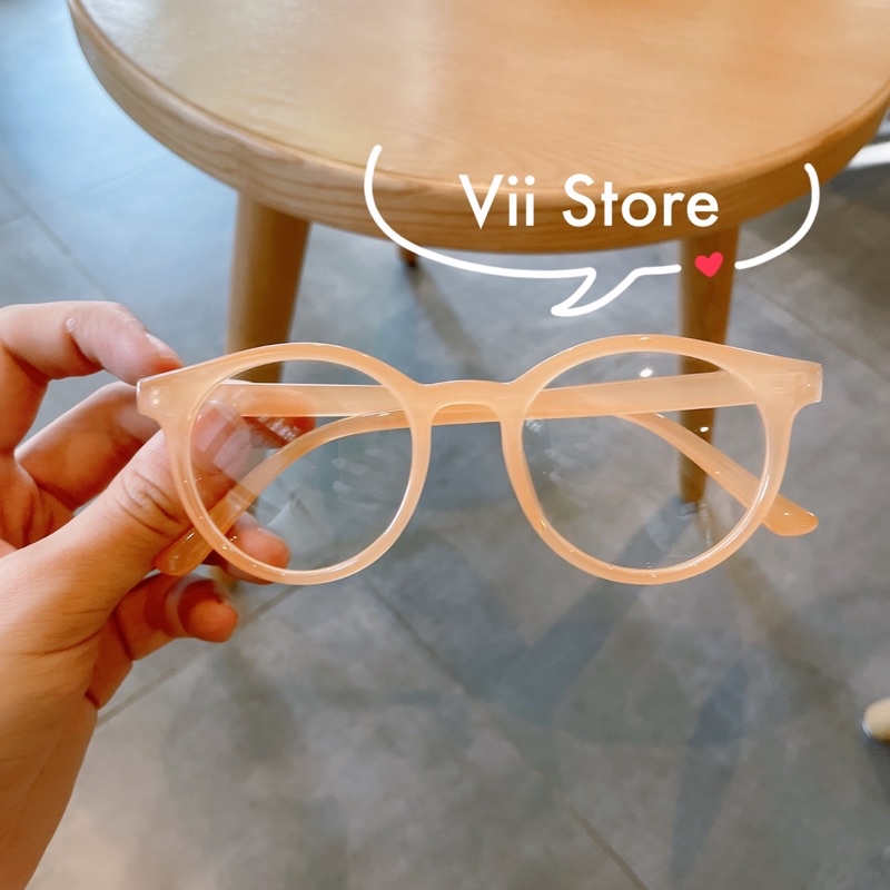 Kính giả cận, Gọng kính cận nhựa dẻo tròn viền dày Mẫn Tiên Jolie eyewear