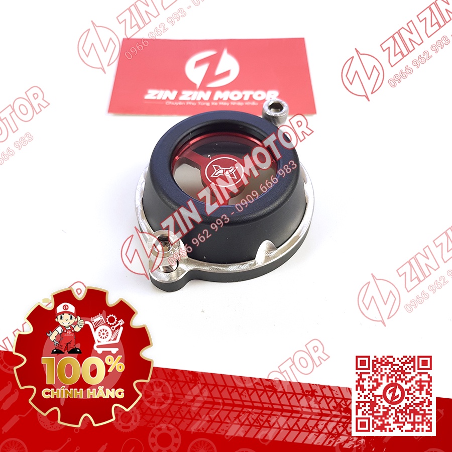 Nắp lọc nhớt trong suốt PV-TECHNIK đỏ Satria F150 Fi Raider R150 Fi