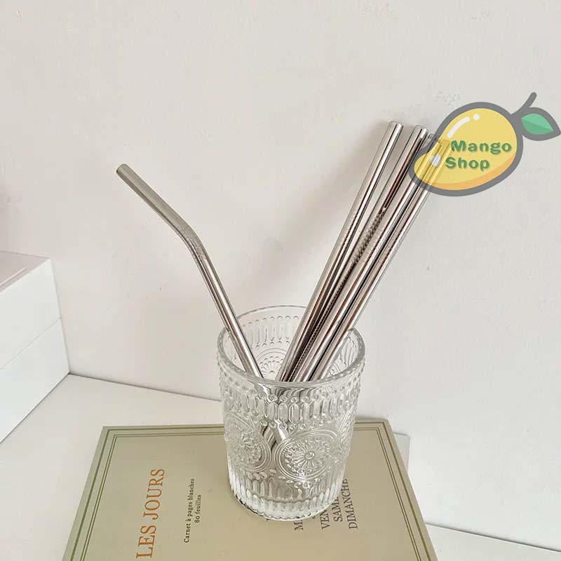 Ống hút nước trà sữa innox 304 tái chế sử dụng an toàn môi trường