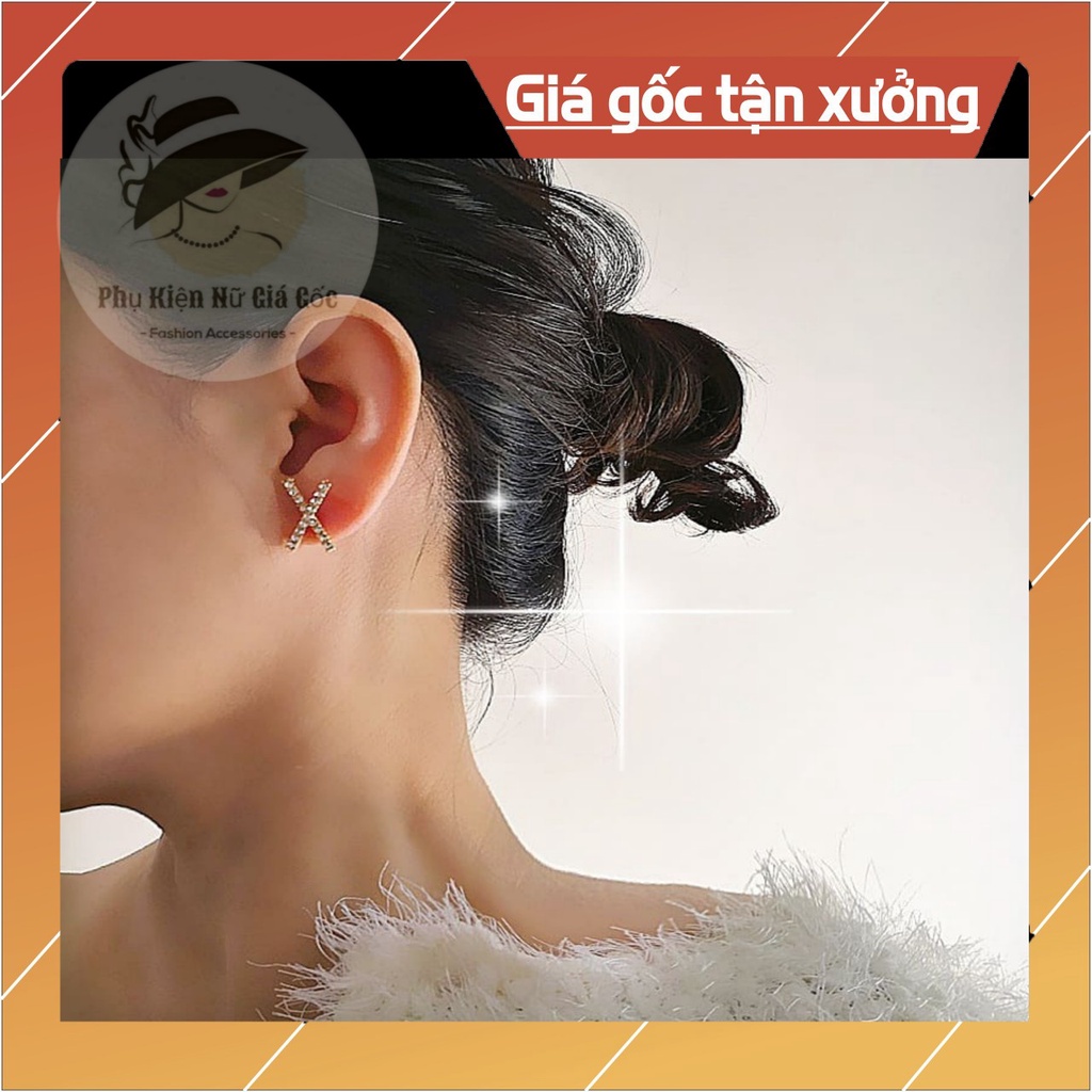 Bông Tai Chữ X Cá Tính và Độc Đáo - Phụ Kiện Thời Trang Nữ Giá Gốc