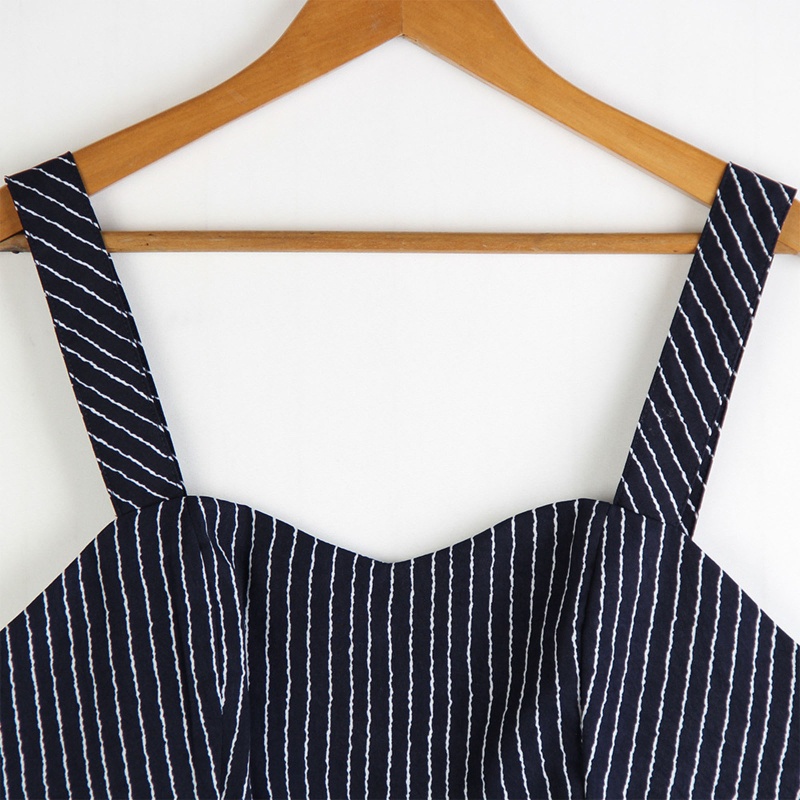 Áo Kiểu Không Tay Nhún Bèo Họa Tiết Kẻ Sọc Plus Size Thanh Lịch Cho Nữ