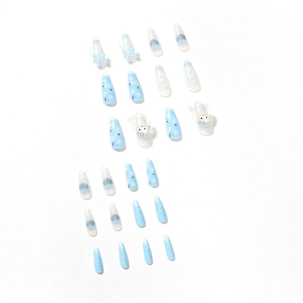 MIHAN1 Set 24 Móng Tay Giả Có Thể Tháo Rời