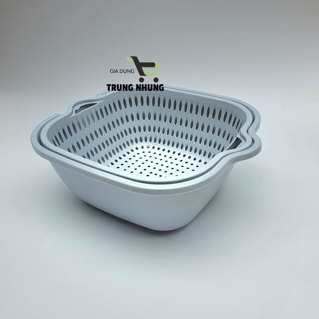 Bộ rổ nhựa kèm chậu, rổ đựng hoa quả