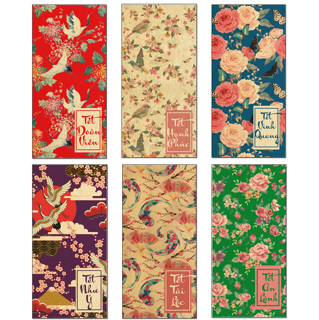 Bao lì xì truyền thống cổ điển màu Vinatage cho năm Kỷ Hợi 2019 ( Set 10 bao lì xì)