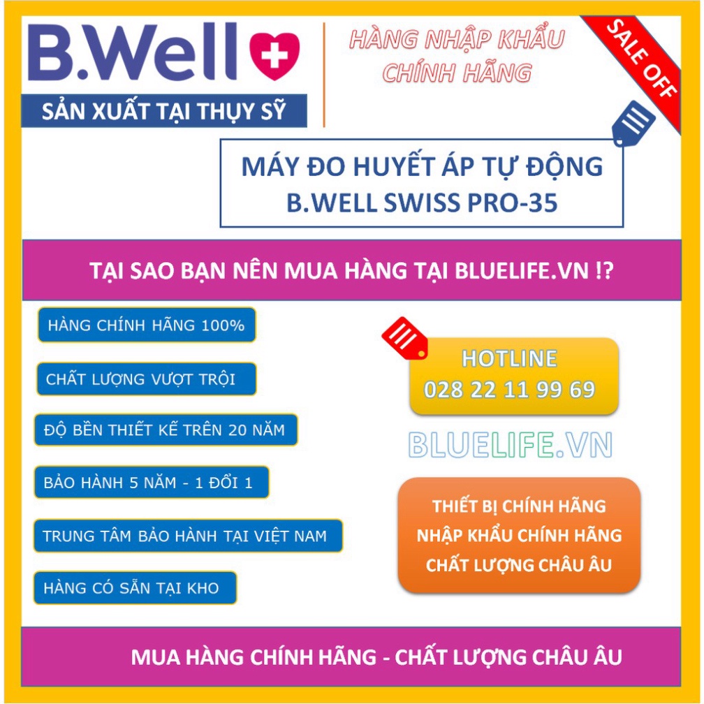 [SIEU SALE] * [Hàng SX tại THỤY SỸ] - MÁY ĐO HUYẾT ÁP B.WELL SWISS PRO-35 [CHÍNH HÃNG] - BẢO HÀNH 5 NĂM (1 ĐỔI 1)