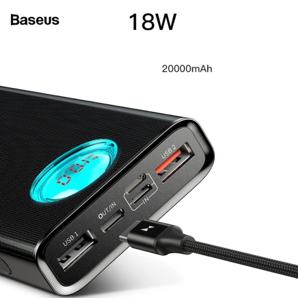 Pin Dự Phòng Baseus 20000mAh Sạc Nhanh PD 45W/18W cho Huawei Mate 30 Pro / P30 Pro / Google Pixel / iPhone