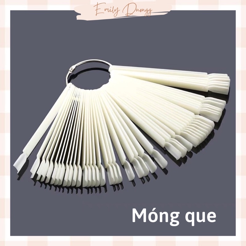 Set 50 que gắn móng vuông giả dùng thực hành nail hoặc vẽ móng làm mẫu trưng bày