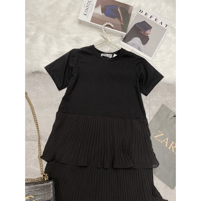 [Mã SKAMA06 giảm 8% tối đa 50K đơn 250K] VNU335 - VÁY ĐEN PHỐI DẬP LI 3 TẦNG | BigBuy360 - bigbuy360.vn