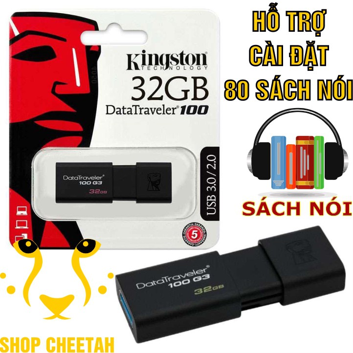 [Mã ELMS05 giảm 5% đơn 300k]USB 3.0 Kingston 100G3 – Hỗ trợ cài đặt bộ 80 sách nói kinh doanh