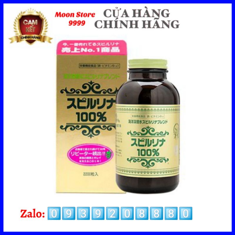 Tảo xoắn tem đỏ Nhật Bản, viên tảo xoắn Spirulina hộp 2200 viên