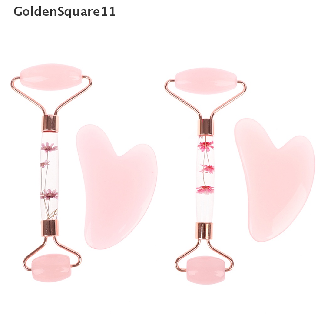 [Hàng Mới Về] Dụng Cụ Mát Xa Mặt Có Con Lăn Và Đá Ngọc Bích Chống Nhăn