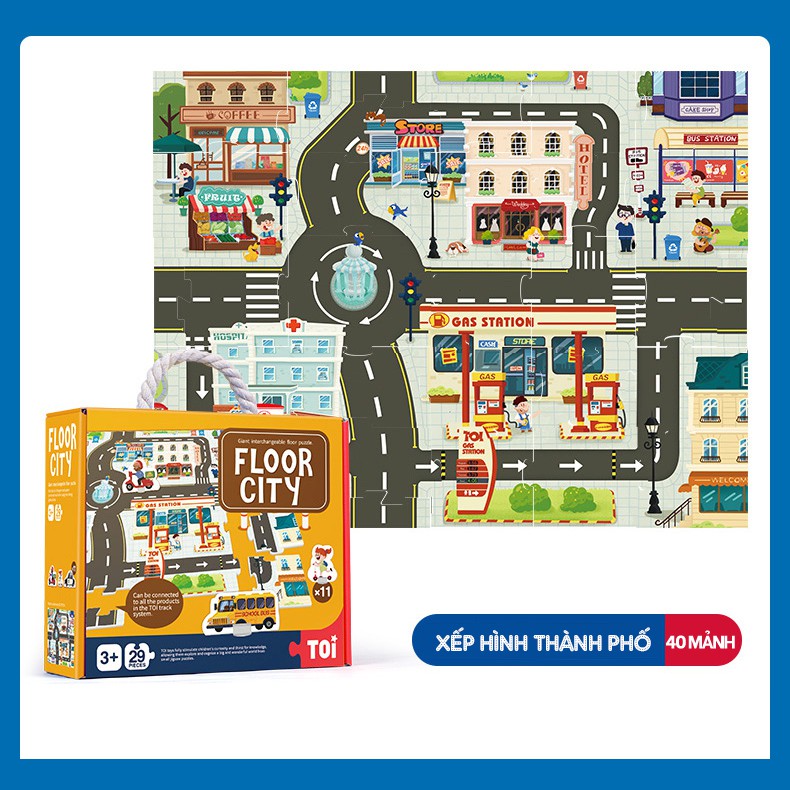 Bộ đồ chơi ghép hình thành phố khổng lồ cho bé 3 tuổi+ chính hãng TOI
