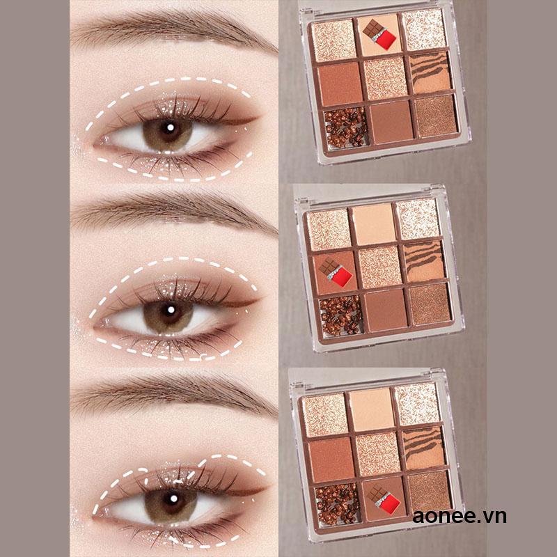 ✨✨Bảng phấn trang điểm mắt 9 màu sắc ánh ngọc trai lấp lánh thời trang
