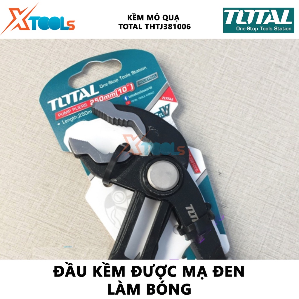 Kềm mỏ quạ TOTAL THTJ381006 Kìm mỏ quạ Kích thước 250mm Kẹp mở 45mm, chống gỉ sét, cách điện 1000V cắt, giữ, kẹp các chi