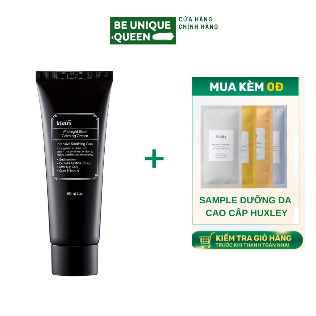 Kem dưỡng phục hồi da ban đêm Klairs Midnight Blue Calming Cream 60ml