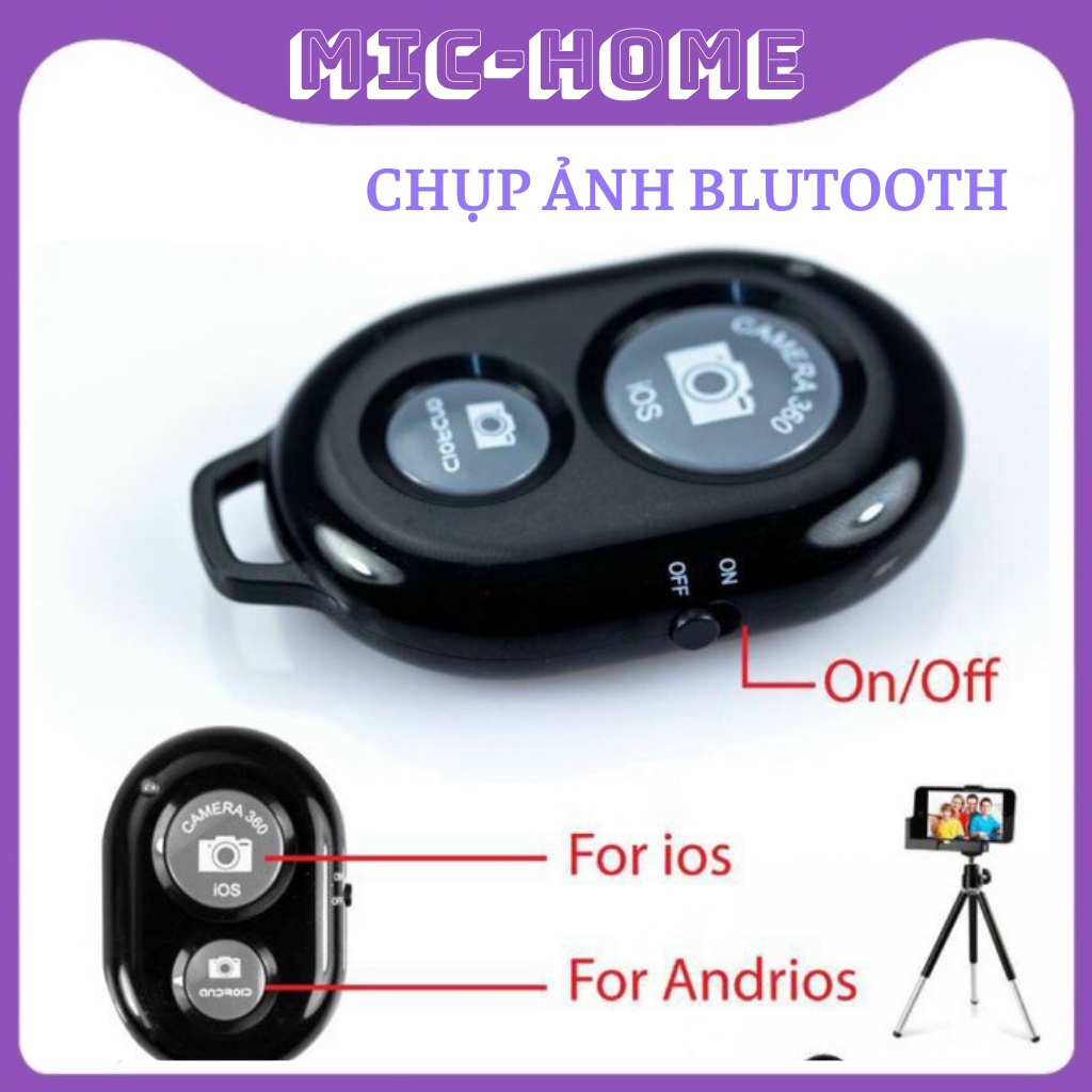 Nút bấm chụp ảnh Bluetooth, Điều khiển chụp ảnh từ xa kết nối Bluetooth- SIÊU TIỆN LỢI