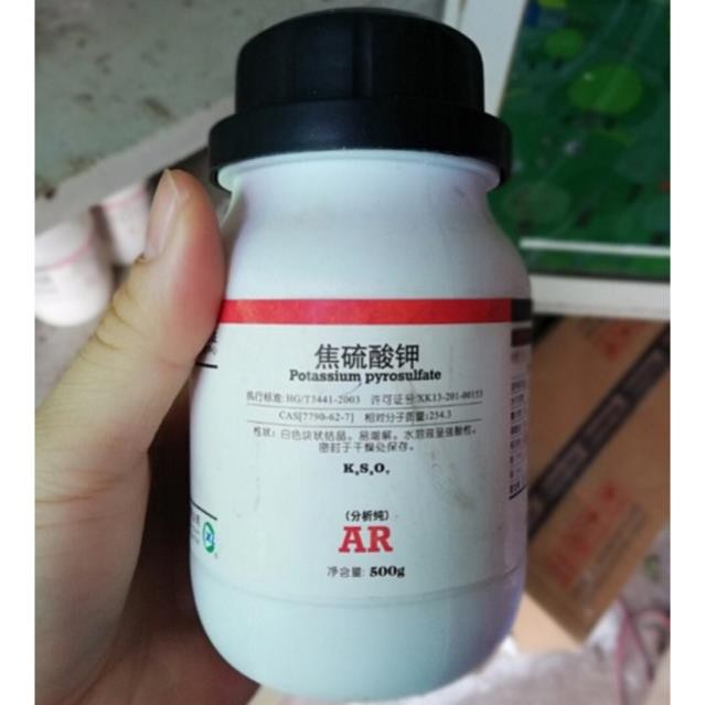 Hóa chất K2S2O7 Xylong 7790-62-7 Potassium Pyrosulfate 98.0% Kali pyrosunfat lọ 500g