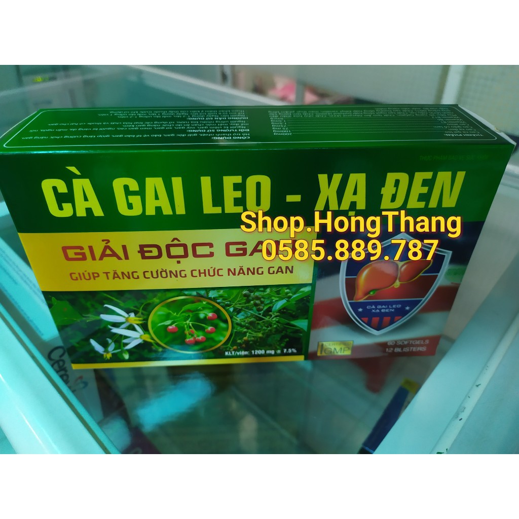 Cà Gai Leo Xạ Đen Giải Độc Rượu Bảo Vệ Gan, bổ gan mát gan, giải độc, tăng cường chức năng hộp 60 viên