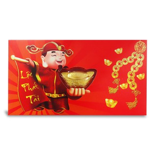 Nén vàng thần tài phủ vàng 24k kèm bao lì xì - DOJI DJDELIXI1218