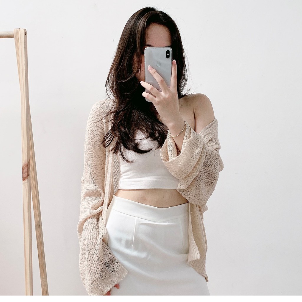 Áo cardigan nữ len mỏng form rộng ulzzang dệt kim dáng dài T18 STORE CD01