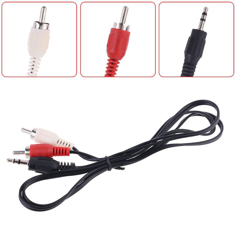 Cáp Chuyển Đổi Âm Thanh 3.5mm Sang 2 Rca Cho Ipod Mp3 1m