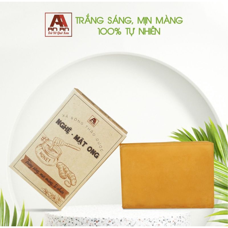 Xà bông Handmade tinh chất nghệ mật ong, thảo mộc An An