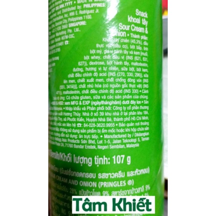 KHOAI TÂY lát Pringles 107gr nhiều vị ,hsd 8/2023