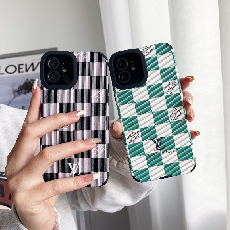 Ốp điện thoại họa tiết caro thích hợp cho iPhone 13 12 11 Pro Max Mini XS XR X 8 7 6 6S Plus + SE 2020