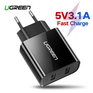 Cóc sạc nhanh 2 cổng cao cấp ugreen cd104 - 17w - 5v*3.4a- oppo vooc
