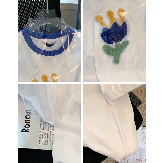 NUZIRO  Áo thun  ngắn tay cổ tròn dáng rộng thời trang mùa hè cho nữ