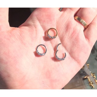 Khuyên tai vòng bật khấc đeo septum/ đeo tai/ thép y tế cao cấp