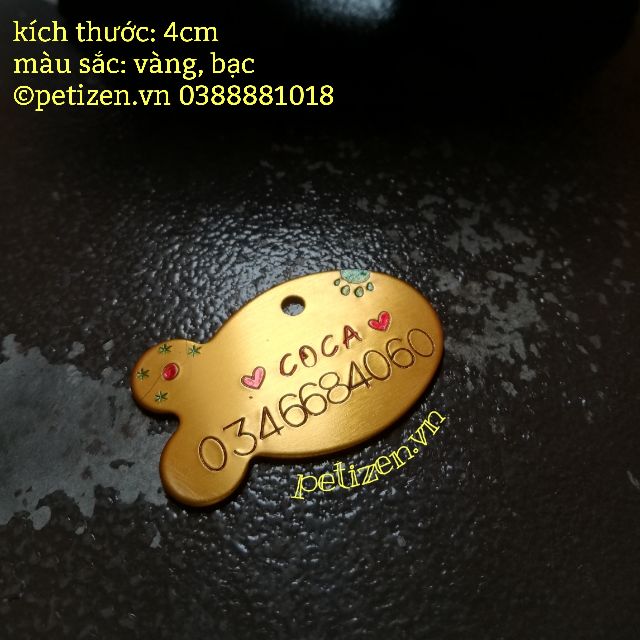Thẻ khắc tên chó mèo theo yêu cầu