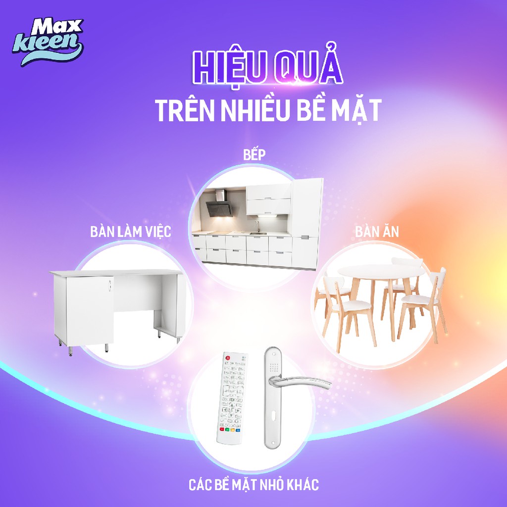 Combo 3 Chai Nước Lau Bề Mặt Đa Năng MaxKleen (520ml/chai)