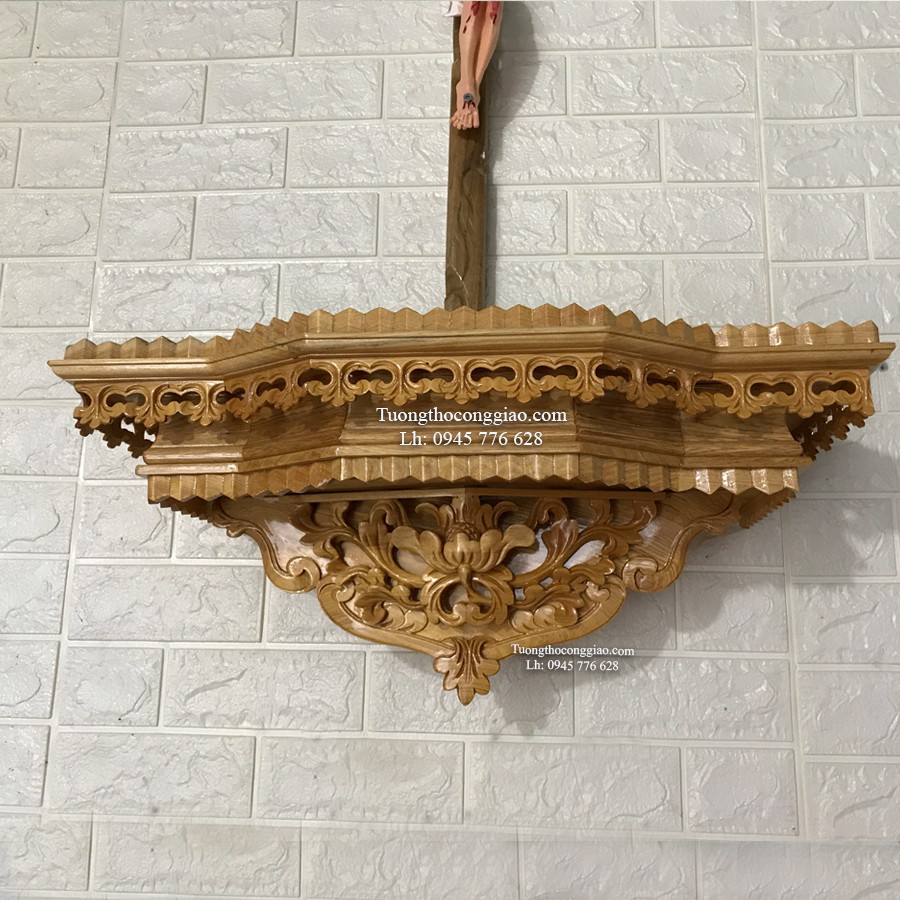 Bàn Thờ Chúa bằng gỗ đẹp 60x30cm