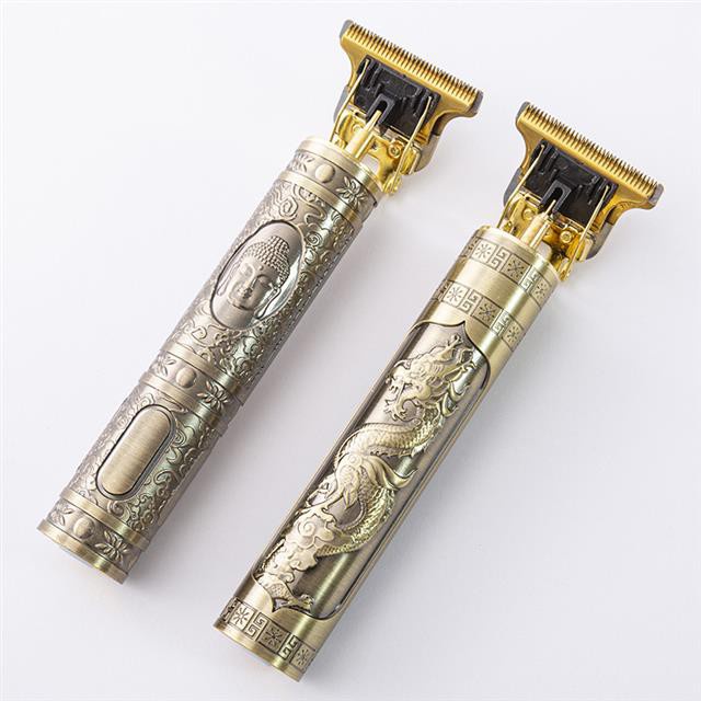 Tông Chấn Viền Tông Đơ Cắt Tóc Tạo Kiểu VINTAGE-T9 Thân Đồng Nguyên Khối Nhỏ Gọn Sạc Điện Pin Cực Bền