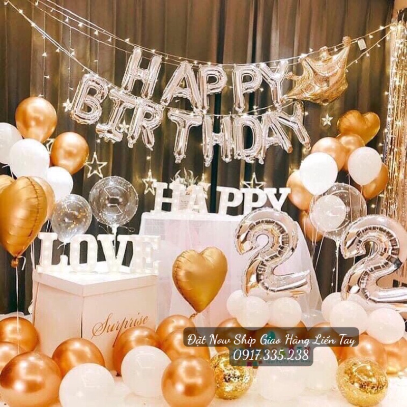 ❣️Set 20 Bóng Phối Chữ HPBD Bánh Kem Cặp Ly Chai Rất Ý nghĩa Cho Sinh Nhật Thêm Vui Thêm Xinh❣️