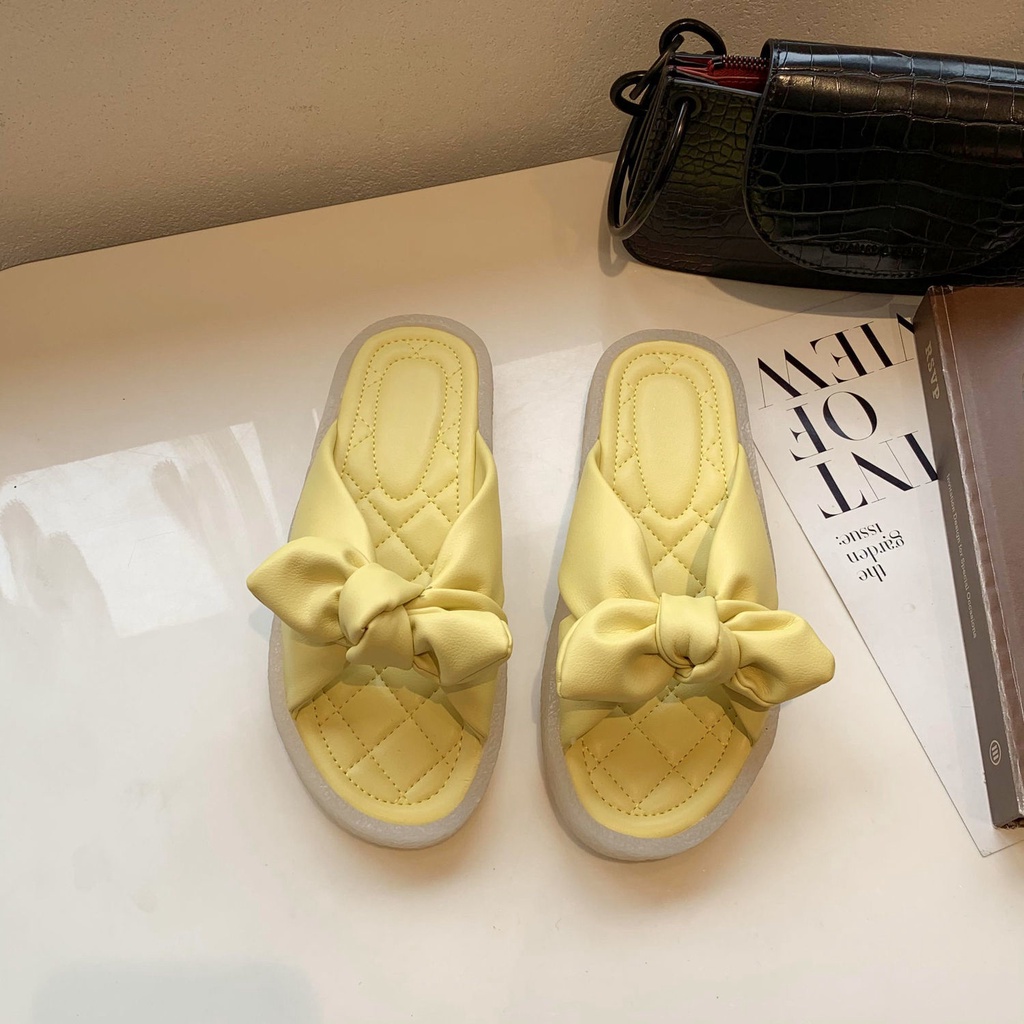 Dép Nữ Đế Mềm Đính Nơ Thời Trang