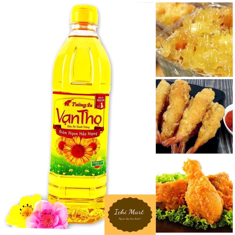 Dầu Vạn Thọ Tường An 400ml,Dầu chuyên dụng làm bánh các loại, dầu thực vật gồm olein, omega3,6,9 và Vitamin A,E