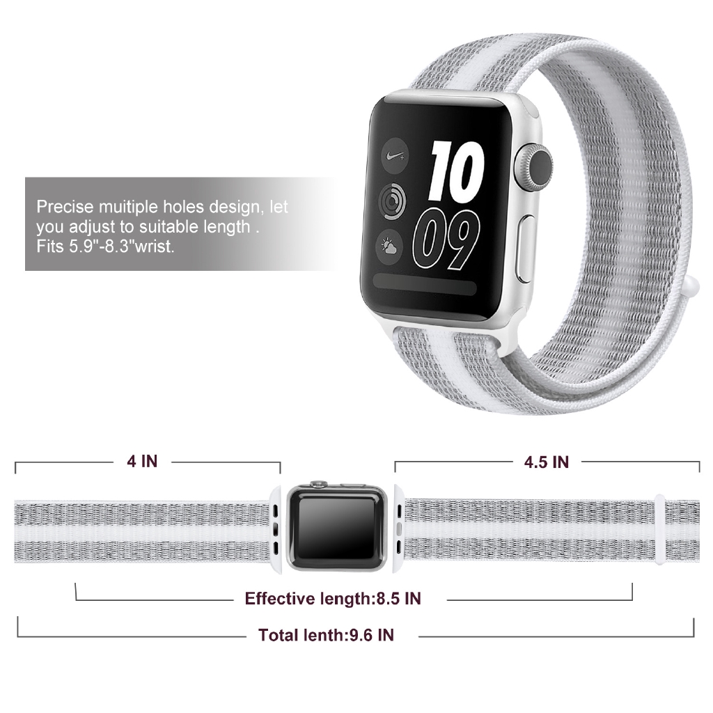 Dây Nylon Khóa Kim Loại Cho Đồng Hồ Apple 42mm / 38mm 3 2 1