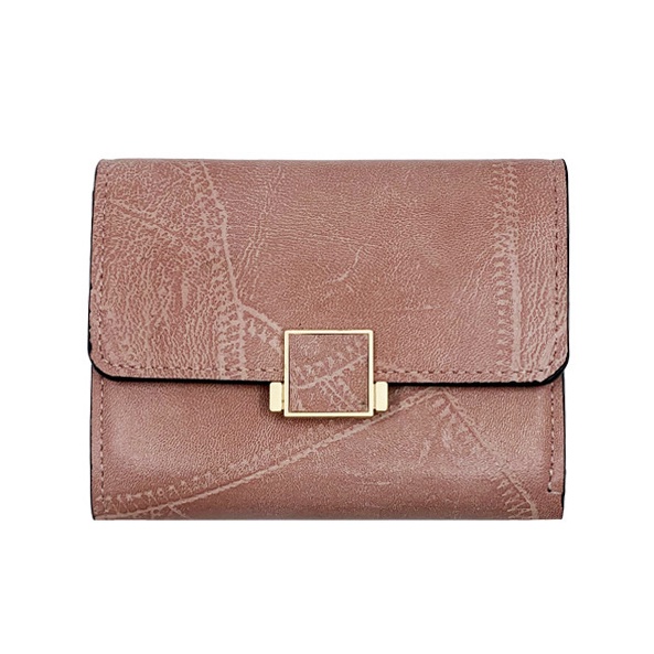 KAITIFEI Ví nữ da ngắn gập cầm tay mini nhỏ gọn đẹp giá rẻ vintage sang trọng