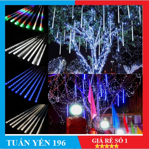 Đèn led thả ngoài trời sao băng chùm 8 cây 1 cây dài 50cm [ Tuấn Yến]