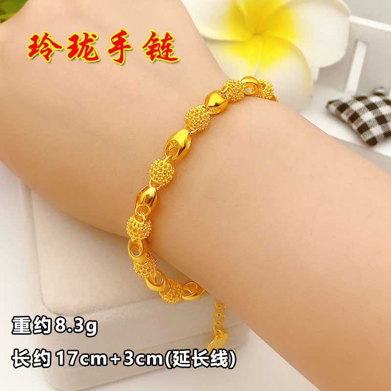 Vòng đeo tay chuỗi hạt vàng 24k 999 giả bền bỉ chất lượng cao