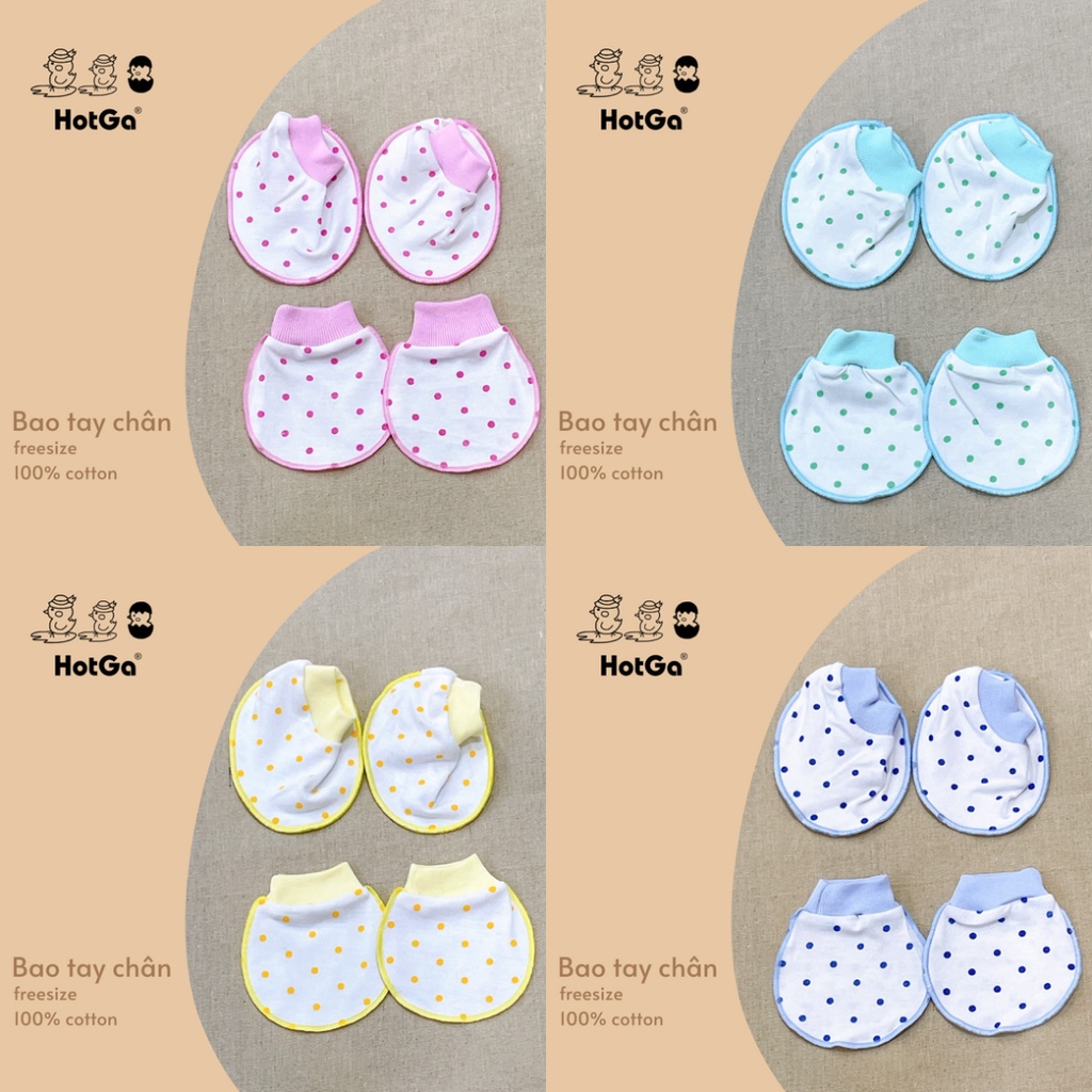 Set bao tay bao chân sơ sinh cotton HotGa cho bé
