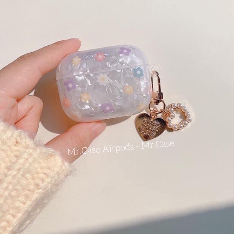 Case Airpods 1/2 /Pro Vỏ Ốp Tai Nghe Hình Bông Hoa Kèm Móc Khoá Xinh - Mr.Case Airpods