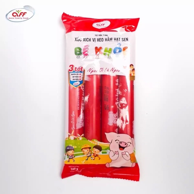 Combo 5 Gói Cây Xúc Xích Bé Khỏe Heo Hầm Hạt Sen Xuxifarm 105g