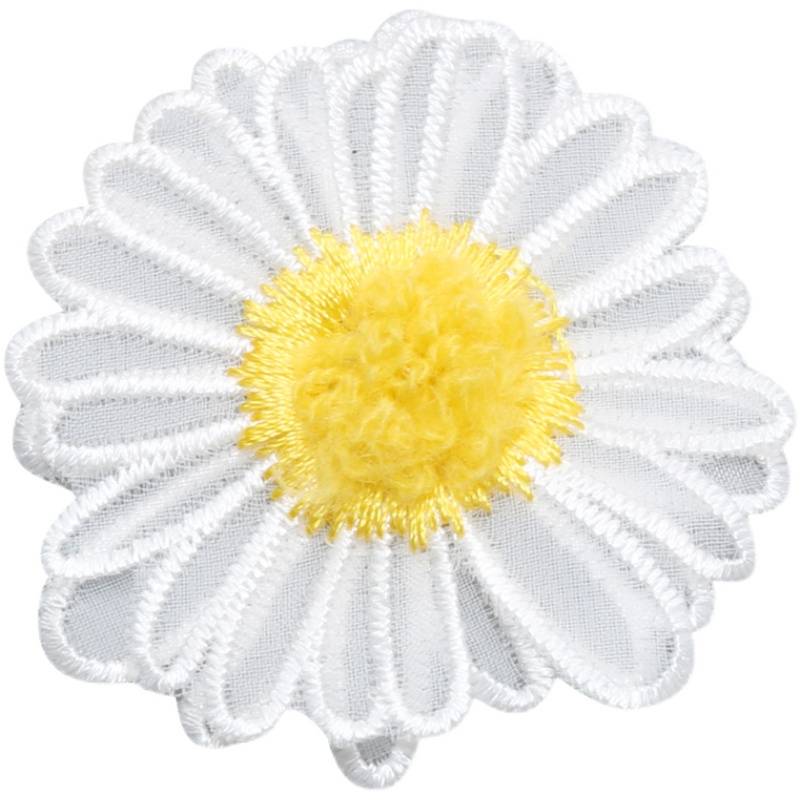 Miếng Dán Vải Vá Trang Trí Quần Áo Dạng Ren Màu Trắng