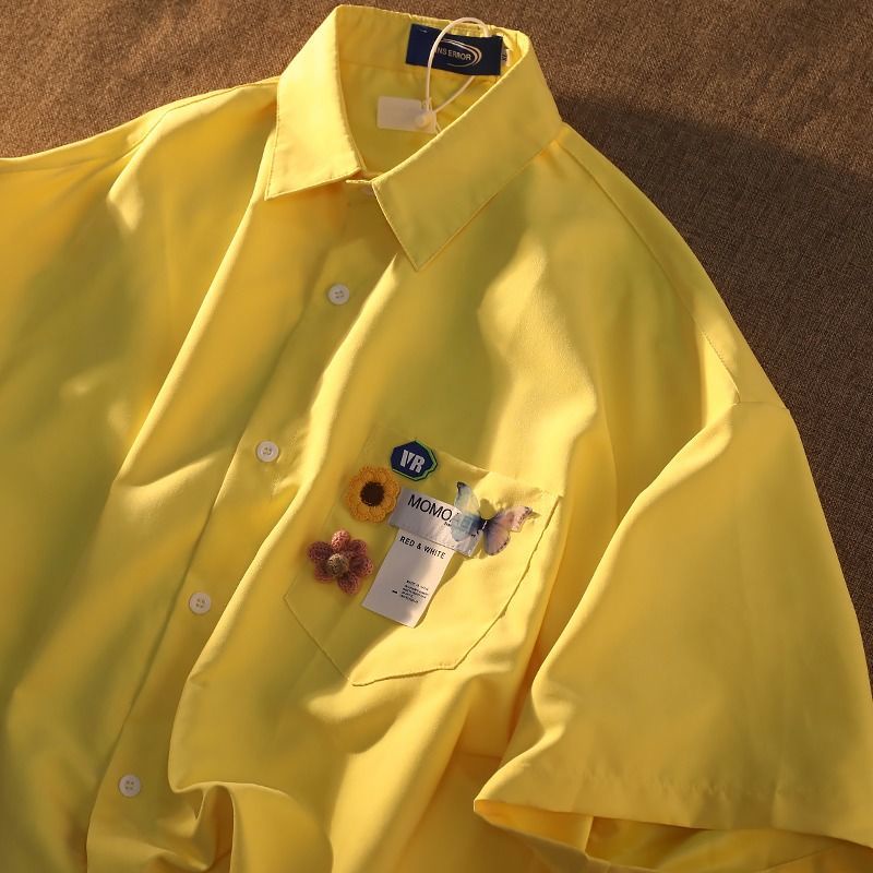 Áo Sơ Mi Tay Ngắn Dáng Rộng Phong Cách Retro Pháp Ngọt Ngào Cho Nữ