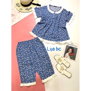 Bộ lửng lụa cổ tròn mặc nhà