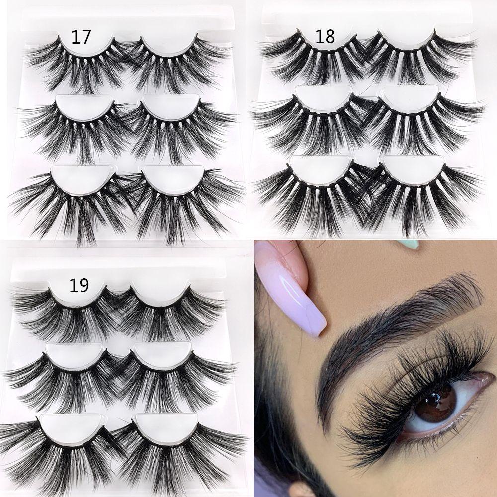 Xiantin Set 3 Cặp Lông Mi Giả SKONHED Có Thể Được Làm Thủ Công 3D Bằng Lông Chồn Mềm Mại